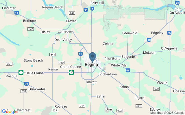 Kaart met locatie Koninklijk Museum van Saskatchewan